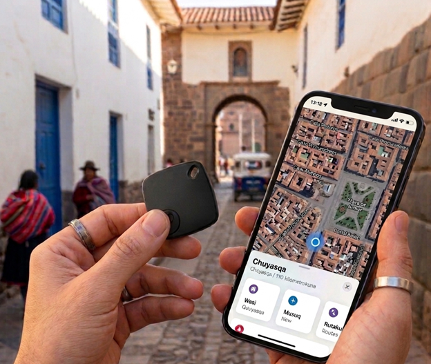 iTagPro en llaves o vehículo, listo para rastreo en Perú